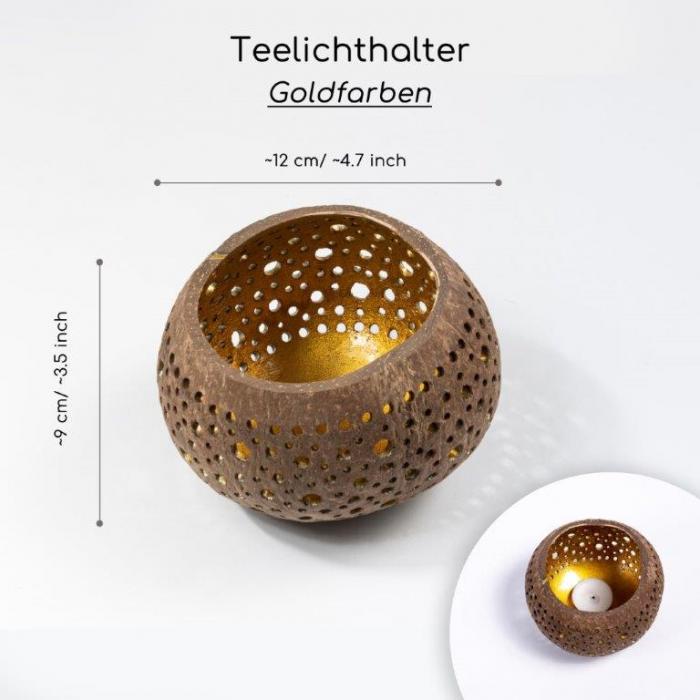 Teelichthalter aus Kokosnuss 4er Set